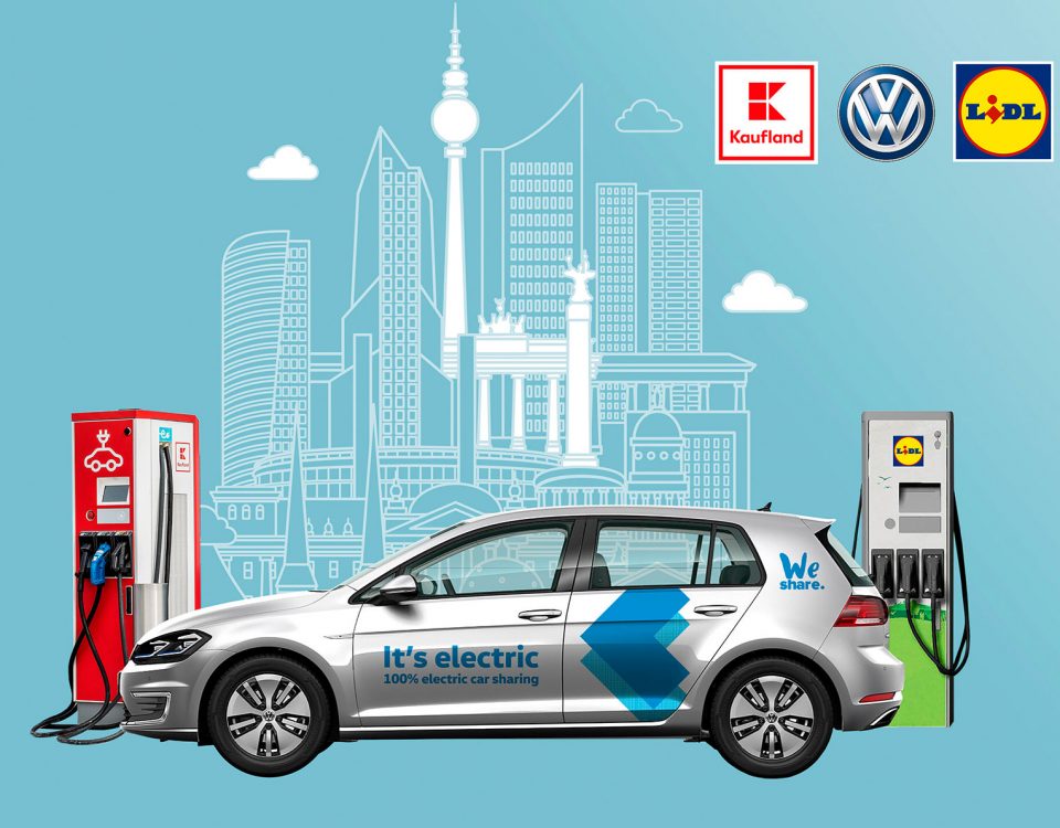 VWs WeShare-Flotte lädt in Zukunft auch bei Lidl und Kaufland
