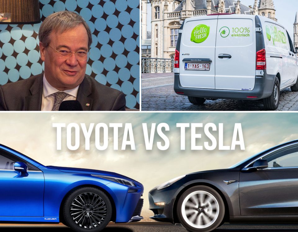 Mittwoch Kompakt: Politiker lehnen E-Dienstwagen ab, Toyota vs Tesla, Armin Laschets Technologieoffenheit, eVito mit Kühlausbau