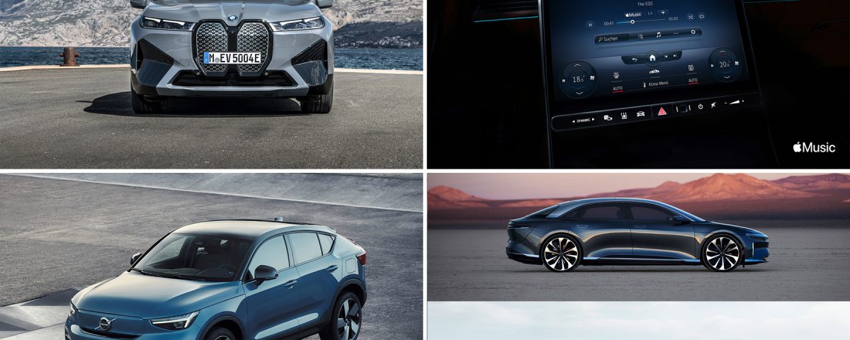Freitag Magazin: Tesla vs Lucid, Preise und Erscheinungstermin für BMWs iX stehen fest, Mercedes bietet nun auch Apple Music Intergration, Volvos eSUV-Coupé bestellbar