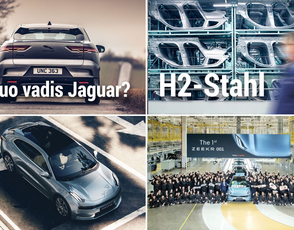 Donnerstag Magazin: Quo vadis Jaguar I-PACE? ZEEKR 001 – in 7 Monaten von der Vorstellung zur Serie. Tesla und die Rückrufe. BMW bezieht H2-Stahl aus Schweden.