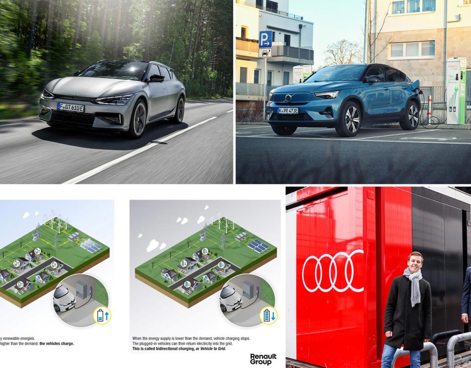 Dienstag Magazin: Kia EV6 GT schlägt Porsche, Tesla & BMW. Renault & CEA entwickeln V2G weiter. Neue Antriebsstränge für Volvo C40 & XC40 ab April. Audi setzt auf Second-Life-Batterien