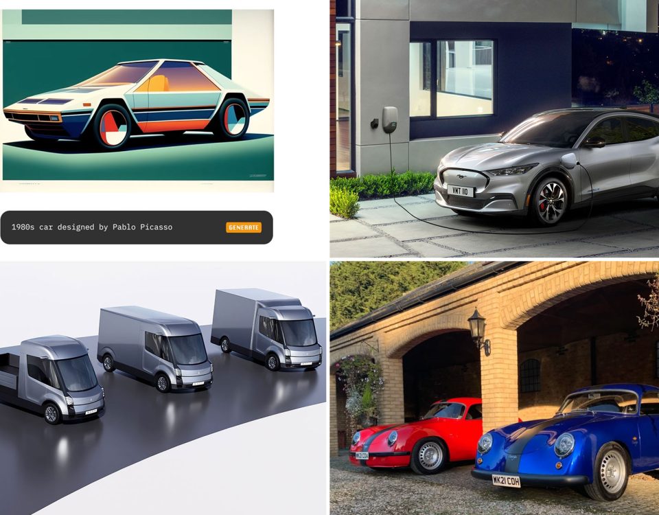 Freitag Magazin: KI & ChatGPT – werden Autodesigner arbeitslos? Ford Mustang Mach-E mit LFP-Batterien. Mini-Semi und Retro-Porsche von WATT.