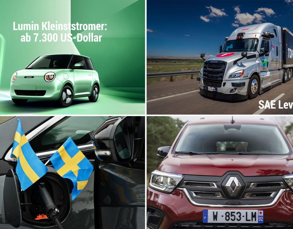 Dienstag Magazin: Changan Lumin für 8.000 Euro. Daimler Tochter Torc kauft Algolux. Schweden: Konjunktur verdüstert sich weiter. Renault Kangoo E-Tech Electric.