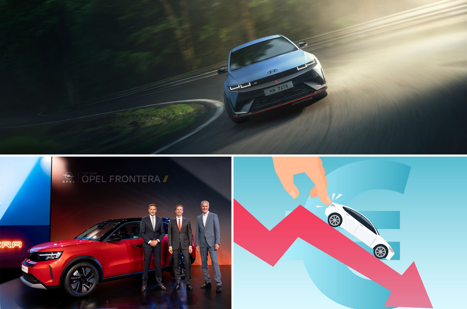 Mittwoch Magazin: Opel Frontera Electric ab 29.000 €. Hyundai IONIQ 5 N – Überraschung auf der Nordschleife. Finanzielle "Performance" der Autohersteller im 1. Quartal.