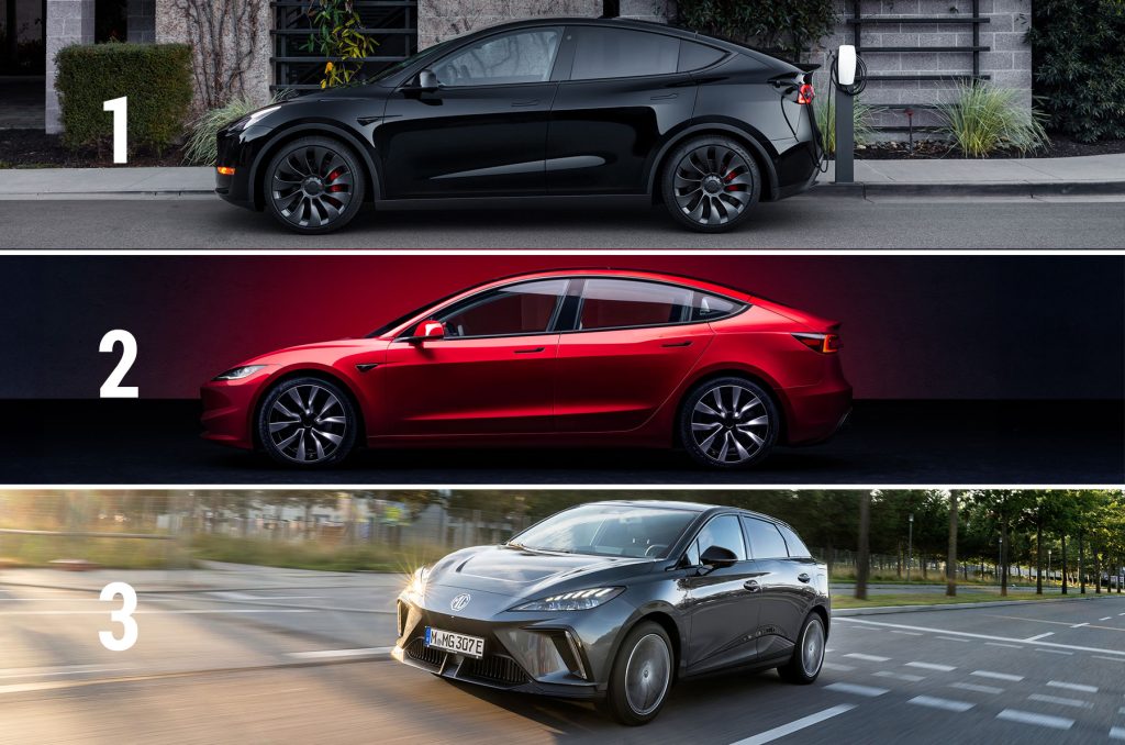 Norwegen im Juni: MG und Tesla teilen sich die Top-Ten buchstäblich auf.